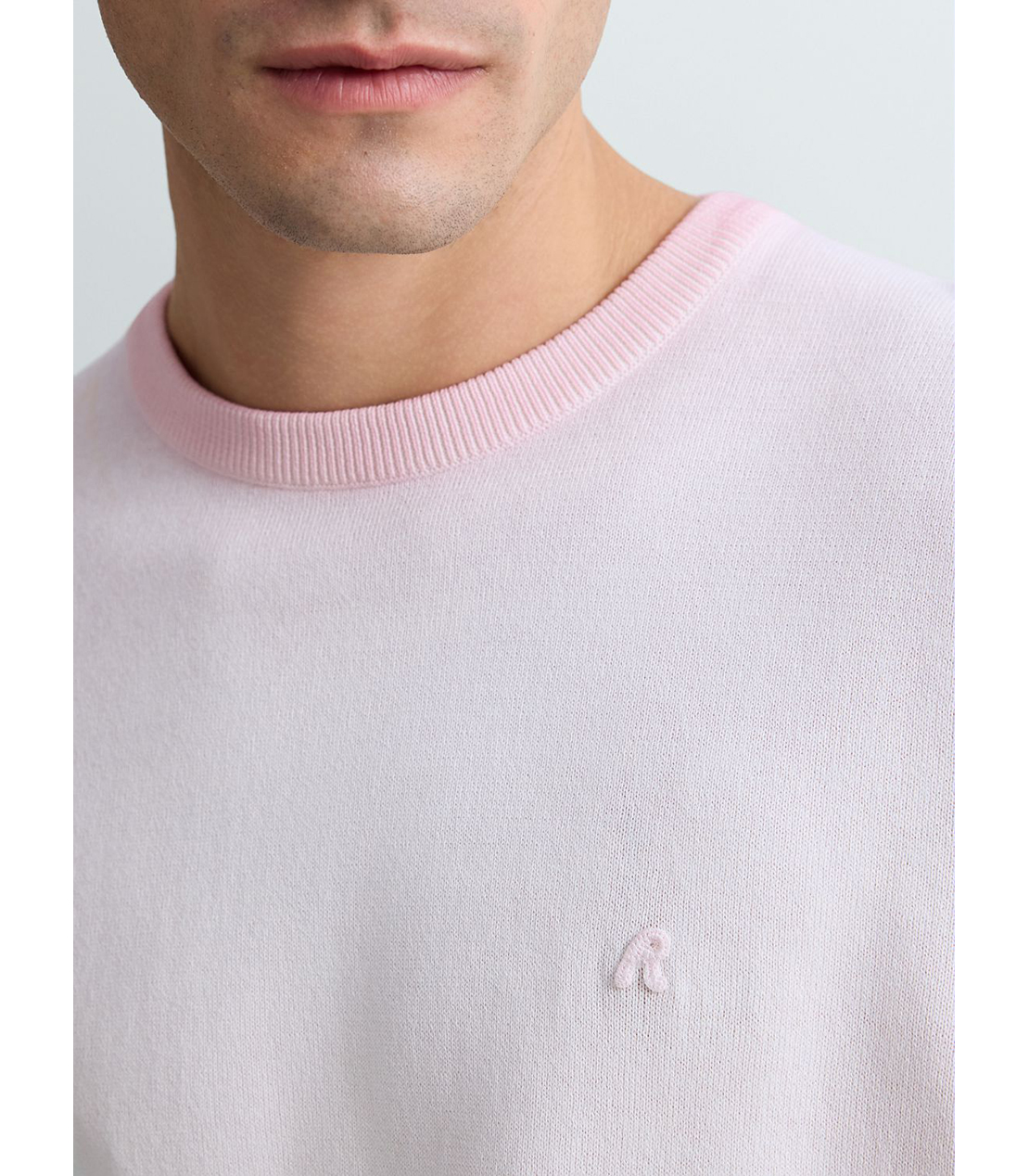 オンブレコットンクルーネックロングスリーブセーター 詳細画像 ペールピンク 6